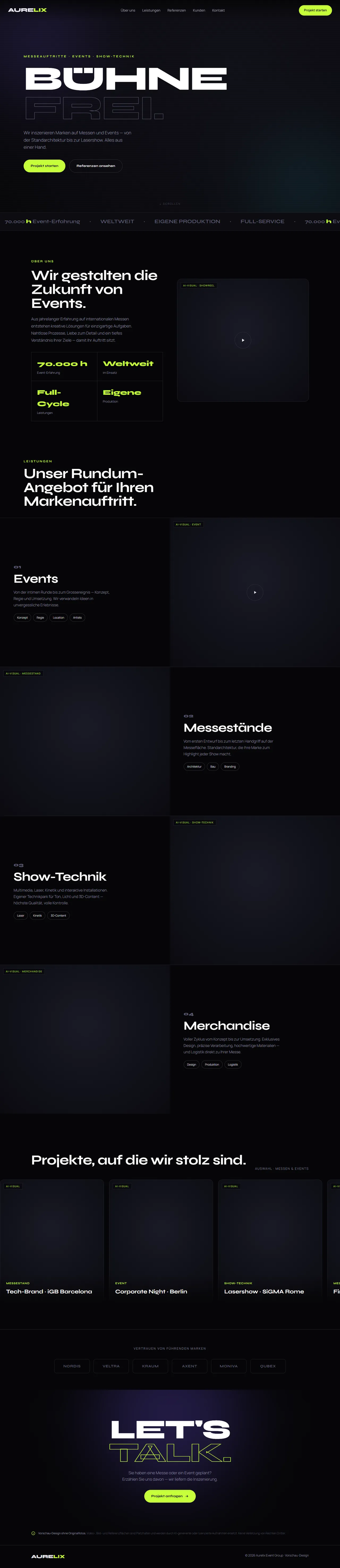 Aurelix — Website-Design, Desktop-Ansicht