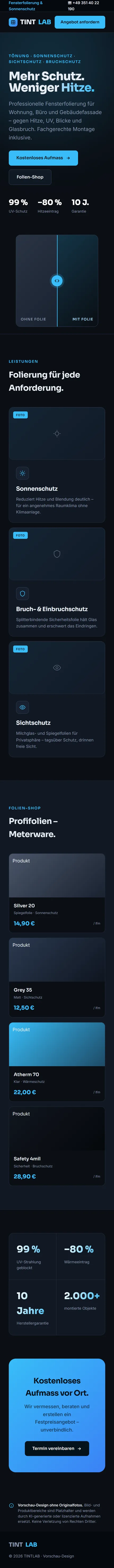 Tintlab — mobile Ansicht