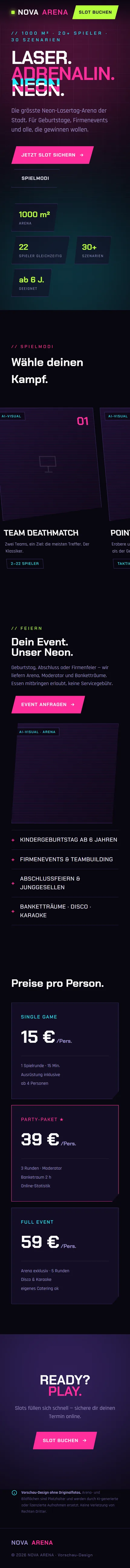 Nova Arena — mobile Ansicht